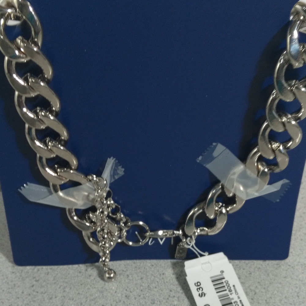 Chunky Colored Stones and Chain Necklace ViVI - Picture 2 of 4